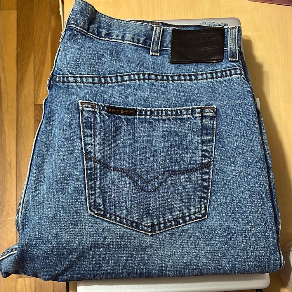 Harley Davidson Black Label Mens Jeans Size 40x30 Blue GUC-EUC